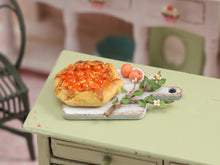 Load image into Gallery viewer, Rustic Apricot Tart on Wooden Board with Branch - Handmade 12th Scale Dollhouse Miniature Food
