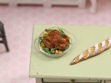 Load image into Gallery viewer, Roast Chicken with Potatoes and French Green Beans - Handmade Miniature Food in 12th Scale