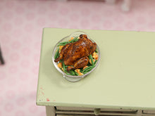 Load image into Gallery viewer, Roast Chicken with Potatoes and French Green Beans - Handmade Miniature Food in 12th Scale
