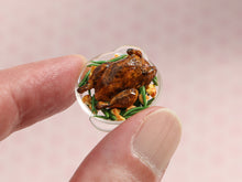 Load image into Gallery viewer, Roast Chicken with Potatoes and French Green Beans - Handmade Miniature Food in 12th Scale
