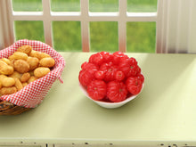 Load image into Gallery viewer, Beef Heart (Coeur de Boeuf) and Cherry Tomatoes in Bowl - 12th Scale Handmade Miniature Food for Dollhouses