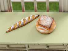 Load image into Gallery viewer, French Bread: Miche and Baquette Tradition - Handmade Miniature Food in 12th Scale