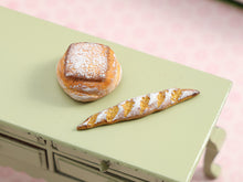 Load image into Gallery viewer, French Bread: Miche and Baquette Tradition - Handmade Miniature Food in 12th Scale