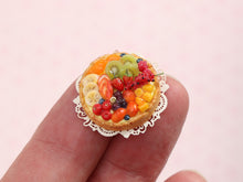 Load image into Gallery viewer, Tarte aux Fruits : French Fruit Tart  - Handmade Miniature Food in 12th Scale for Dollhouses