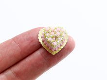 Load image into Gallery viewer, Heart-shaped Light Pink Bed of Roses Cake - Handmade Miniature Food for Dollhouse