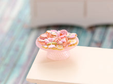Load image into Gallery viewer, Delightful Pink Cookies and Treats on a Pink Stand - 12th Scale Dollhouse Miniature Food