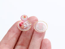 Load image into Gallery viewer, Pink Cocktail with Macarons and Decorative Pink Plate - Handmade Miniature Food
