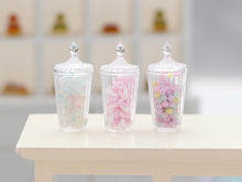 Load image into Gallery viewer, Set of Three Decorative Candy Jars - Handmade Dollhouse Miniature Food