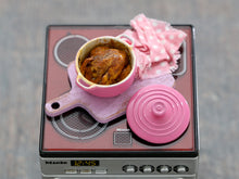 Load image into Gallery viewer, Roast Chicken in Pink Oven Dish - Handmade 12th Scale Miniature Food