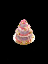 Load image into Gallery viewer, Three Tier Pink Floral Cake - Handmade Miniature Food for Dollhouse