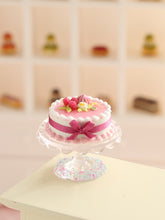 Load image into Gallery viewer, Raspberry Cake on Stand - Handmade Miniature Food for Dollhouse - OOAK