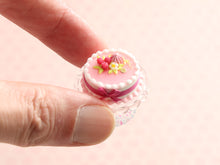 Load image into Gallery viewer, Raspberry Cake on Stand - Handmade Miniature Food for Dollhouse - OOAK