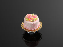 Load image into Gallery viewer, Pink Roses Handmade Miniature Cake for Dollhouse - OOAK
