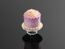 Load image into Gallery viewer, Pink Floral Handmade Miniature Cake for Dollhouse - OOAK