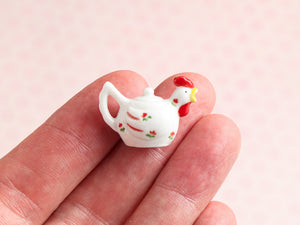 French Hen Country Teapot - Miniature decoration for Dollhouses