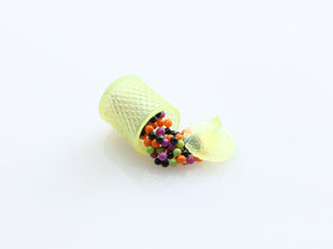 Spilt Green Jar of Halloween Candy - Handmade Miniature Dollhouse Food