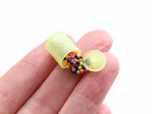 Load image into Gallery viewer, Spilt Green Jar of Halloween Candy - Handmade Miniature Dollhouse Food