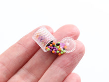 Load image into Gallery viewer, Spilt Clear Jar of Halloween Candy - Handmade Miniature Dollhouse Food