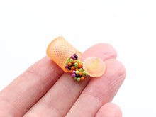 Load image into Gallery viewer, Spilt Light Orange Jar of Halloween Candy - Handmade Miniature Dollhouse Food