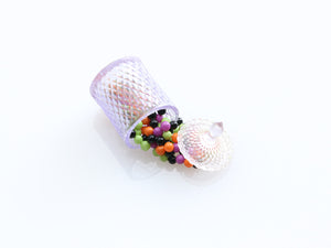 Spilt Lilac Jar of Halloween Candy - Handmade Miniature Dollhouse Food