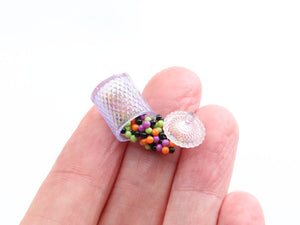 Spilt Lilac Jar of Halloween Candy - Handmade Miniature Dollhouse Food