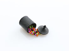Load image into Gallery viewer, Spilt Black Jar of Halloween Candy - Handmade Miniature Dollhouse Food