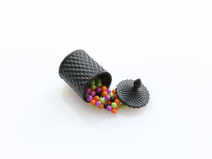 Spilt Black Jar of Halloween Candy - Handmade Miniature Dollhouse Food