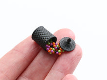 Load image into Gallery viewer, Spilt Black Jar of Halloween Candy - Handmade Miniature Dollhouse Food