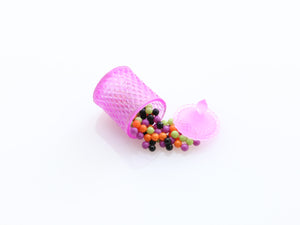 Spilt Pink Jar of Halloween Candy - Handmade Miniature Dollhouse Food