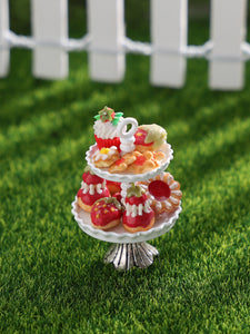Summer Strawberry Pastries - OOAK - Handmade Miniature Food