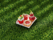 Load image into Gallery viewer, Summer Strawberry Pastries - OOAK - Handmade Miniature Food