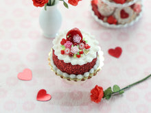 Load image into Gallery viewer, Coffee Cup Cornucopia Cake for St Valentine's Day - Handmade Miniature Food in 12th Scale