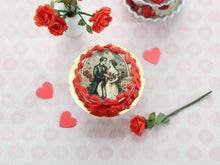Load image into Gallery viewer, 1:12 Scale Vintage Red Cream Cake for St Valentine's Day - Handmade  Miniature Food