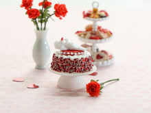 Load image into Gallery viewer, 1:12 Scale Handmade Cherub Blowing a Kiss Cake (Cakestand Included) - Valentine's Miniature Food