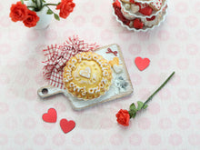 Load image into Gallery viewer, 1:12 Scale Handmade Miniature Pie on Board for Valentine's Day - Dollhouse Food