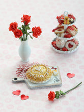 Load image into Gallery viewer, 1:12 Scale Handmade Miniature Pie on Board for Valentine's Day - Dollhouse Food