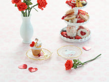 Load image into Gallery viewer, 1:12 Scale Pastry Swan Cupcake Dessert and Matching Decorative Plate - Handmade Miniature Food