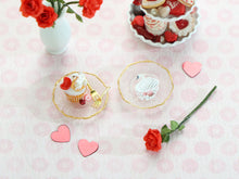 Load image into Gallery viewer, 1:12 Scale Pastry Swan Cupcake Dessert and Matching Decorative Plate - Handmade Miniature Food