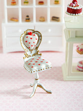 Load image into Gallery viewer, 1:12 Scale Valentine’s Miniature Chair - Customised Heart Dollhouse Seat
