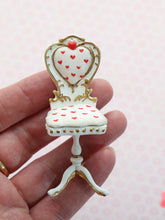 Load image into Gallery viewer, 1:12 Scale Valentine’s Miniature Chair - Customised Heart Dollhouse Seat