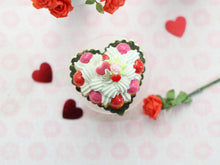 Load image into Gallery viewer, Heart Shaped St Honoré Cream Pastry - Handmade Miniature Food in 12th Scale