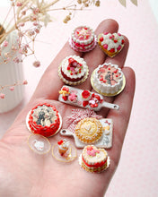 Load image into Gallery viewer, 1:12 Scale Handmade Miniature Pie on Board for Valentine's Day - Dollhouse Food