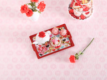 Load image into Gallery viewer, 1:12 Scale Valentine's Dessert Tray for Two - Handmade Dollhouse Miniature