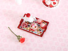Load image into Gallery viewer, 1:12 Scale Valentine's Dessert Tray for Two - Handmade Dollhouse Miniature