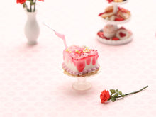 Load image into Gallery viewer, 1:12 Scale "Frozen Moment" Pink Valentines Day Cake - Handmade Miniature Food