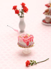 Load image into Gallery viewer, 1:12 Scale "Frozen Moment" Pink Valentines Day Cake - Handmade Miniature Food