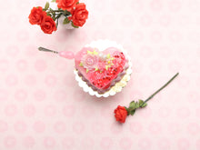 Load image into Gallery viewer, 1:12 Scale "Frozen Moment" Pink Valentines Day Cake - Handmade Miniature Food