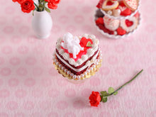 Load image into Gallery viewer, Romantic Heart-shaped Cake With a Cute Cupid - 1:12 Scale Handmade Miniature Food