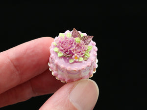 Vintage Cake (F) - Handmade Miniature Dollhouse Food