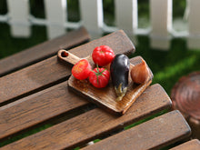Load image into Gallery viewer, Ratatouille Ingredients on Board - Handmade Miniature Dollhouse Food